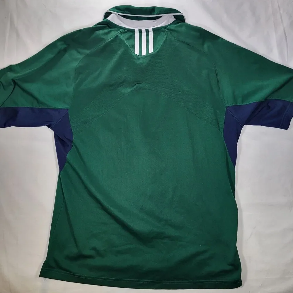 Notre‎ Dame Men's Large Adidas Climacool Green Blue Polo Team Performance
